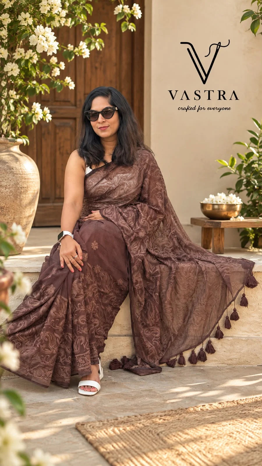 Mul Cotton Chikankari Saree