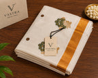 Kerala Soft Kasavu Saree with Floral Embroidery