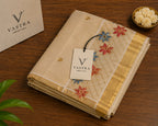 Kerala Tissue Saree with Hand-Painted Floral Design