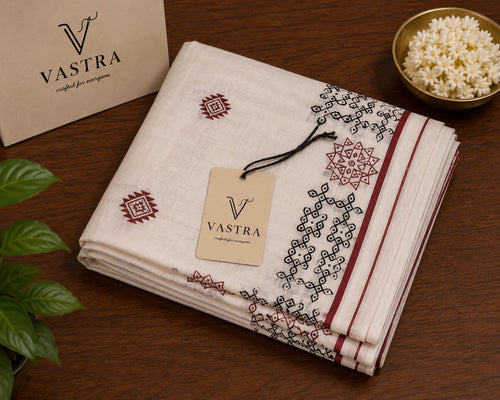 Kerala Soft Cotton Saree with Unique Kollam Design Print