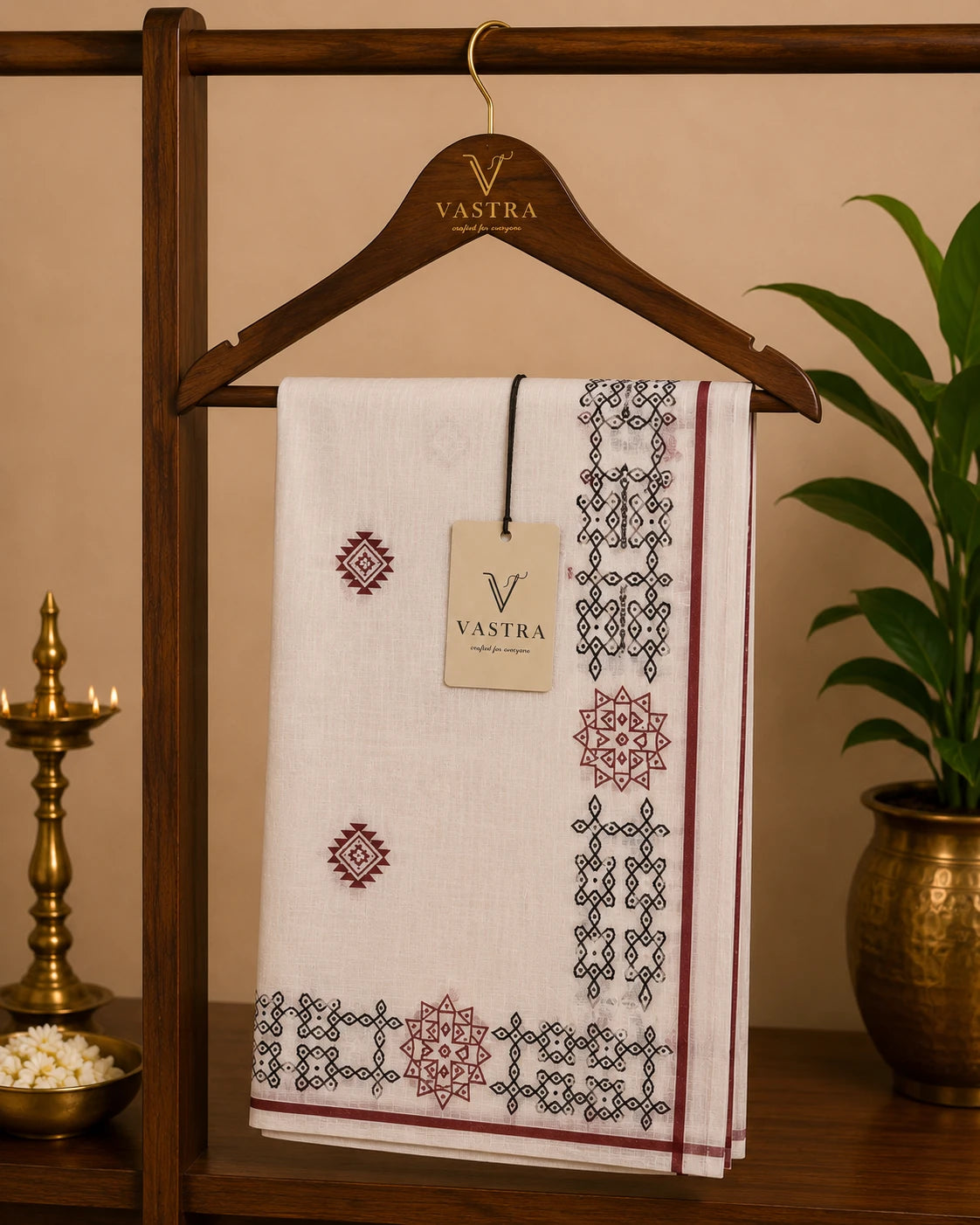 Kerala Soft Cotton Saree with Unique Kollam Design Print