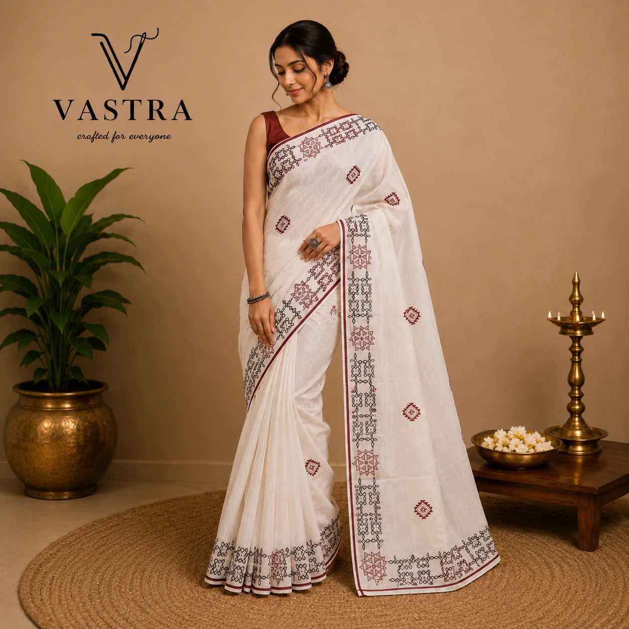 Kerala Soft Cotton Saree with Unique Kollam Design Print