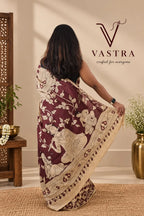 Mangalagiri cotton -Kalamkari style artistry and elephant motif