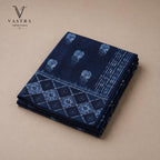 Midnight Indigo Mulmul Cotton Saree