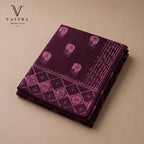 Mulberry wine Mul Mul Cotton Saree