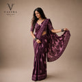 Mulberry wine Mul Mul Cotton Saree