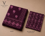 Mulberry wine Mul Mul Cotton Saree