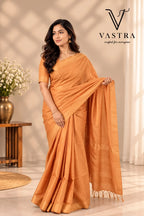 Mustard Kota Slub Silk Saree with Blouse