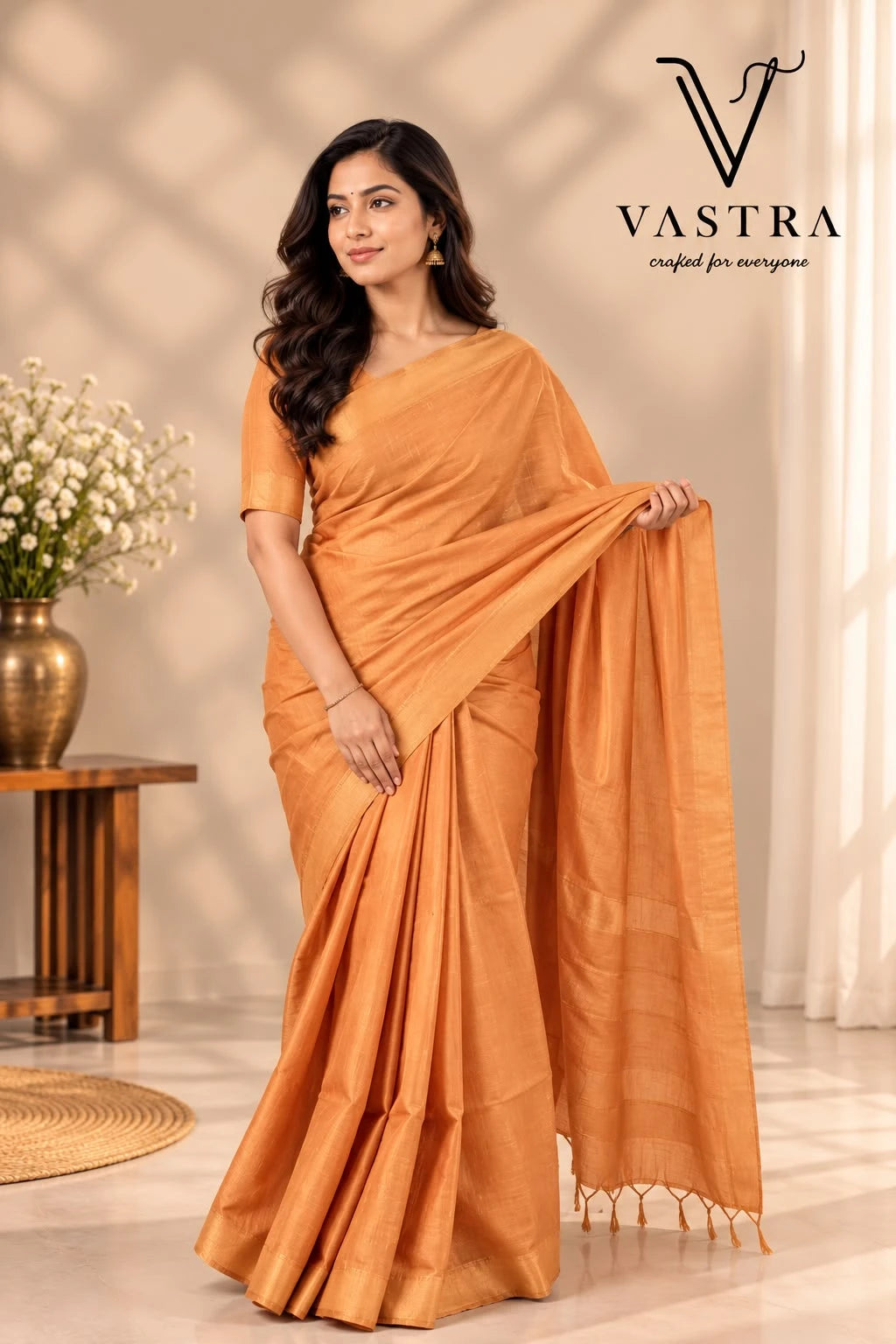 Mustard Kota Slub Silk Saree with Blouse