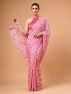 Premium Satin Silk Pink Saree