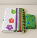Soft Linen Digital Print Green Saree with Mirror Work