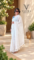 Mul Cotton Chikankari Saree