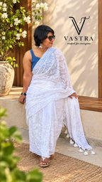 Mul Cotton Chikankari Saree